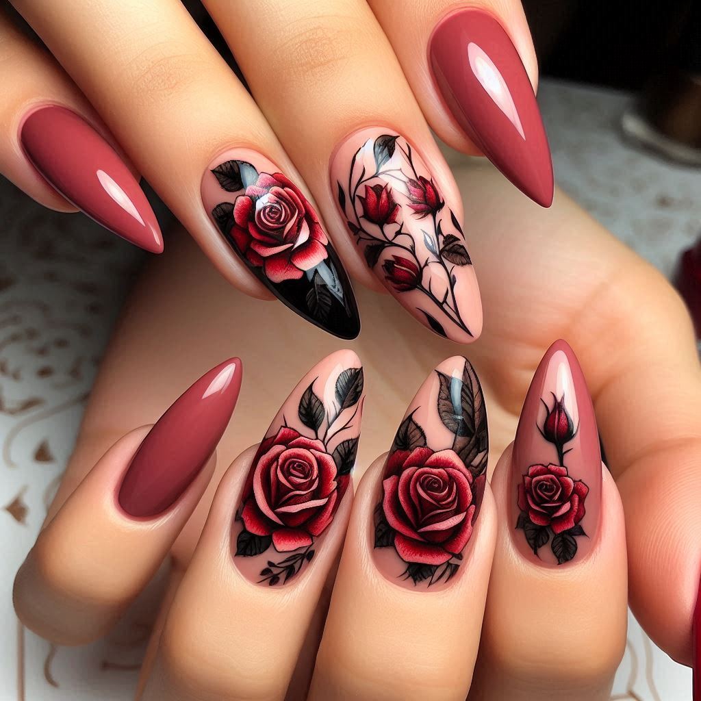 tattoo-inspired nail art