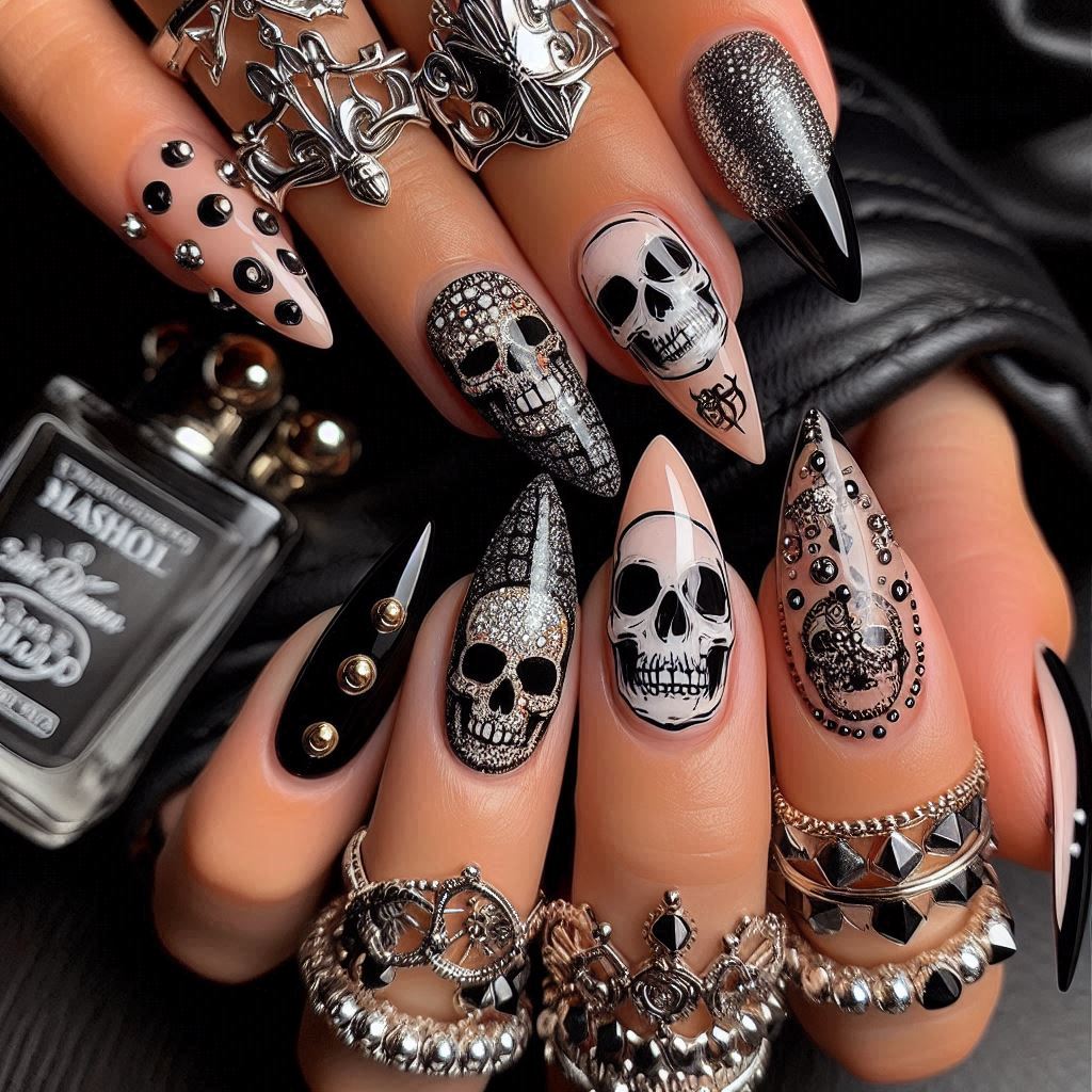 tattoo-inspired nail art