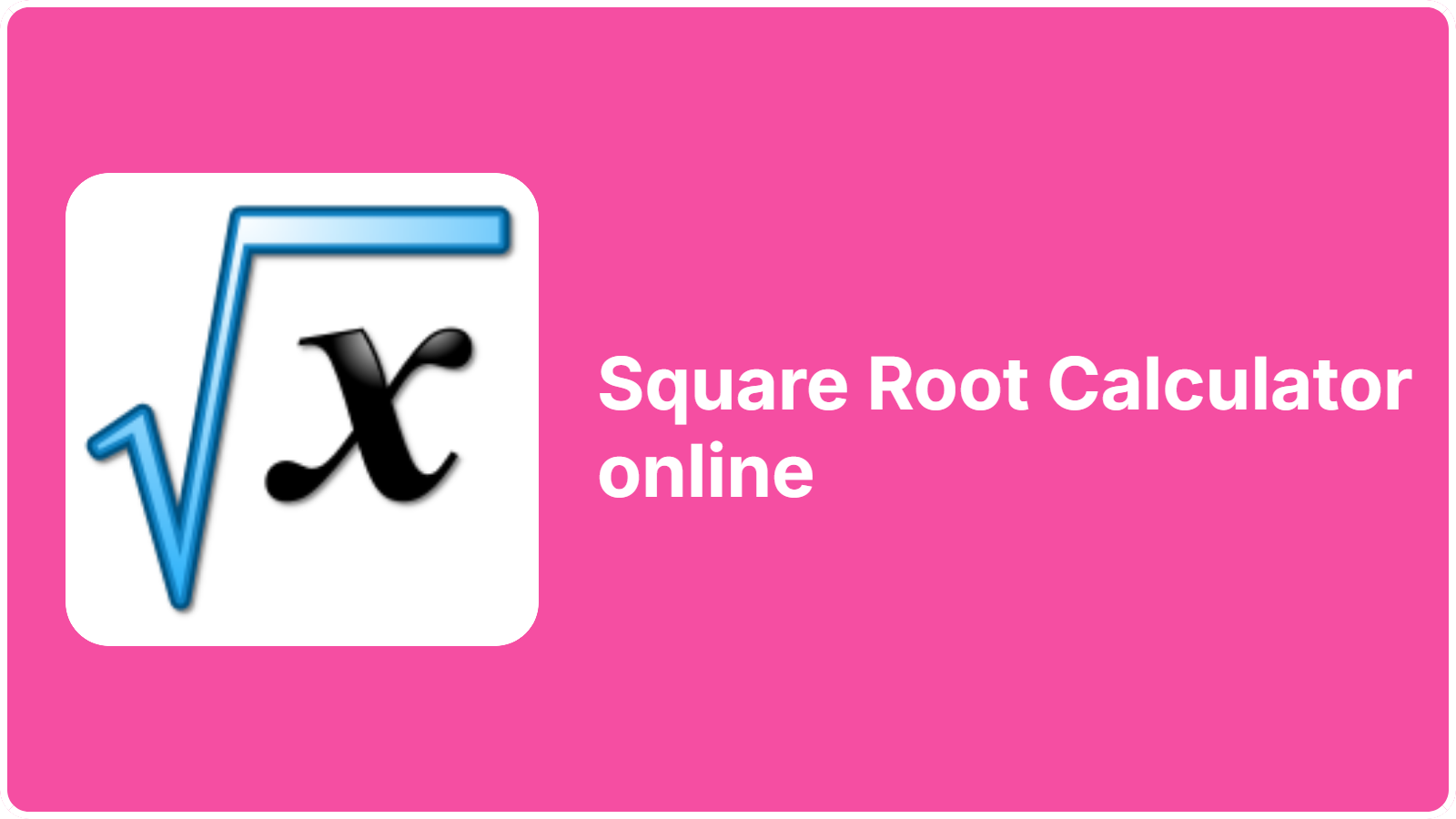 Square Root Calculator online